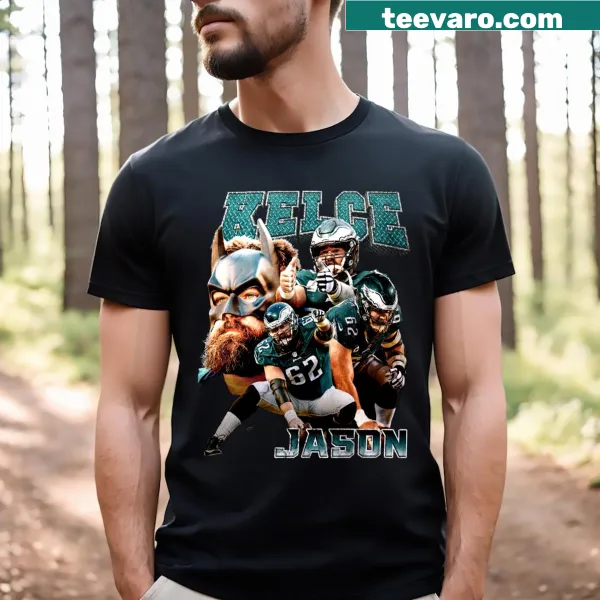 Vintage-inspired essential t-shirt featuring retro-style text of Jason Kelce