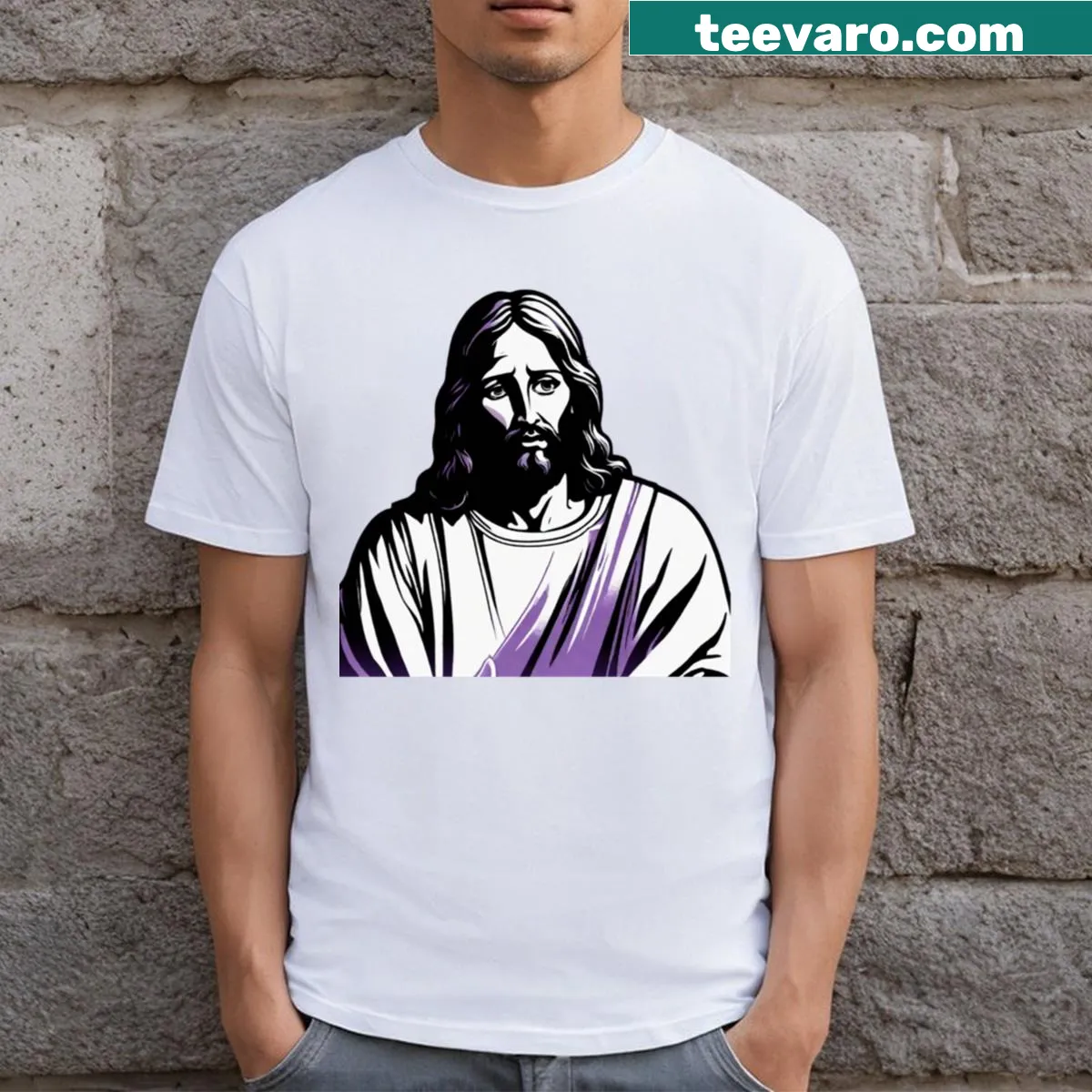 Jesus Christ-themed T-shirt celebrating religious occasions — on a men's t-shirt