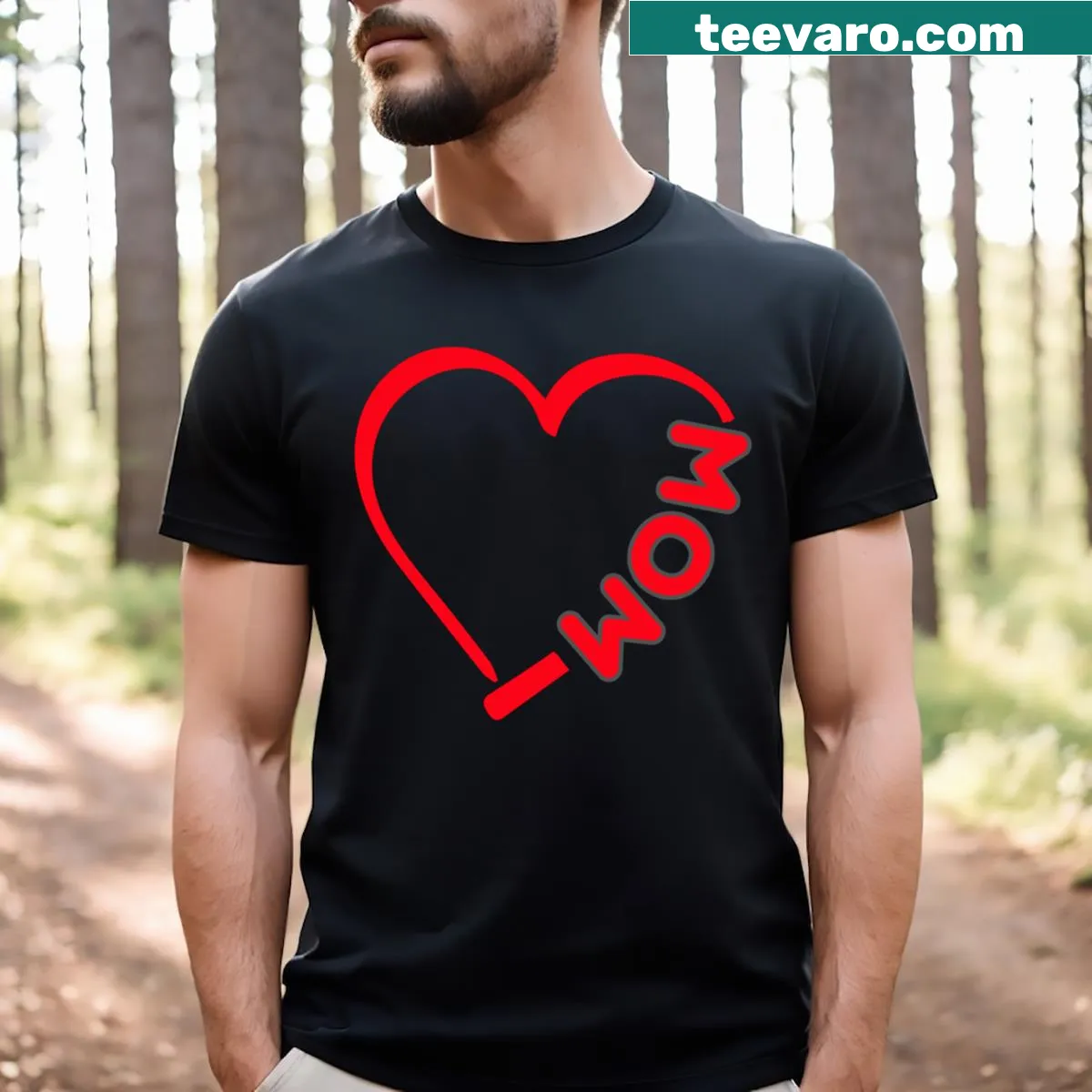 Sentimental t-shirt stating 'Mom Is My Valentine' — on a men's t-shirt