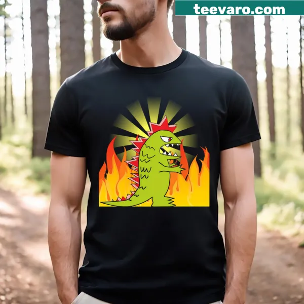 Bold T-shirt featuring illustrations of monsters and mythical beings, designed for fantasy fans