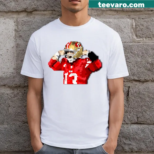 Gaming-themed t-shirt featuring Pixel Purdy illustration.