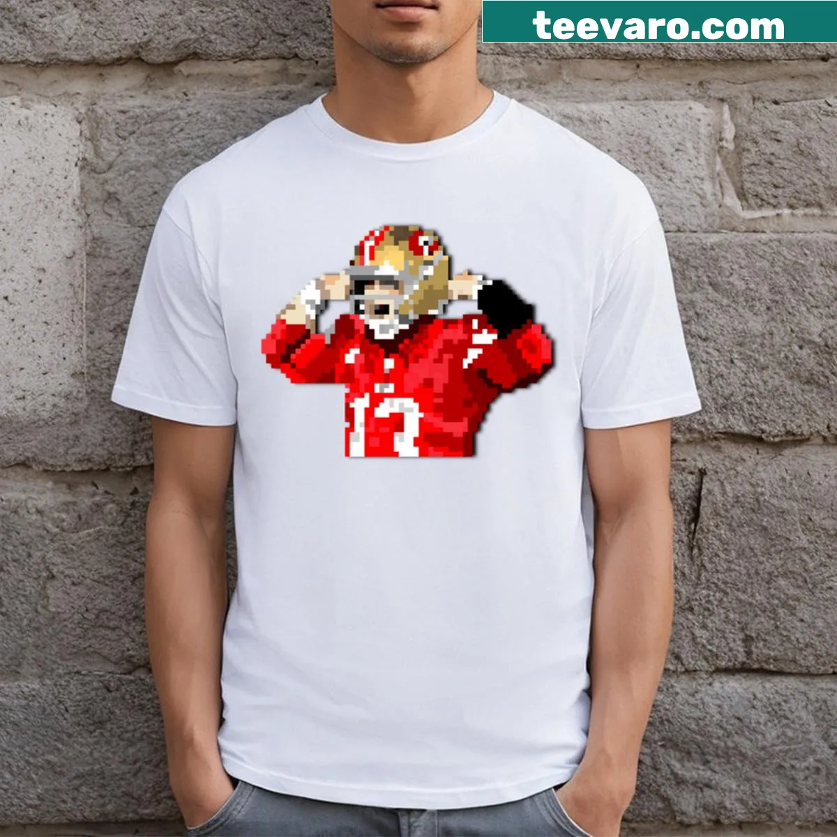 Gaming-themed t-shirt featuring Pixel Purdy illustration. — on a men's t-shirt