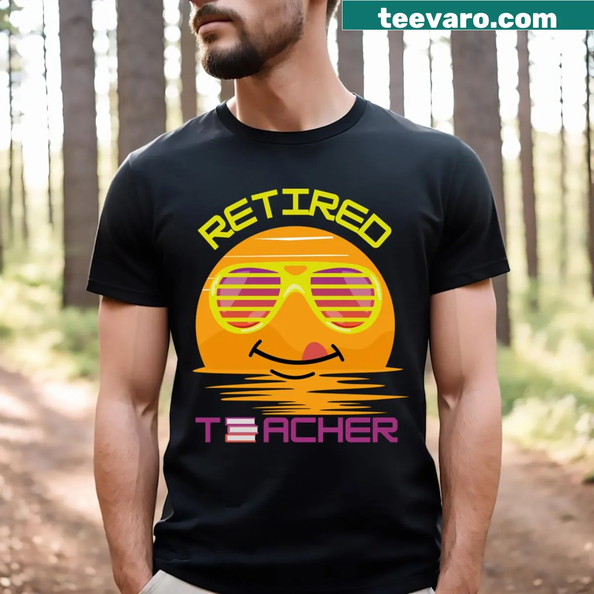Funny t-shirt for retired teachers with a witty saying — on a men's t-shirt