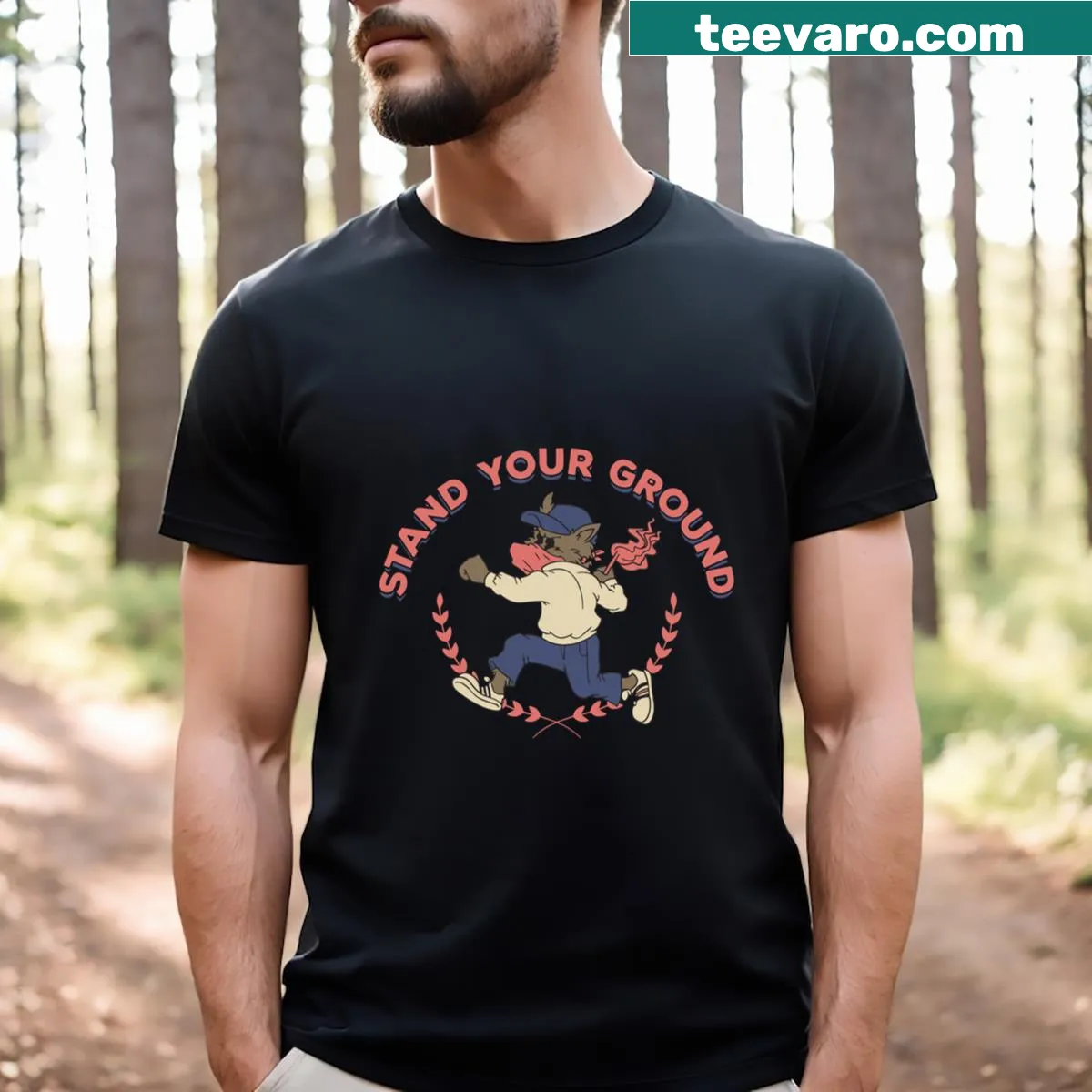 Retro cartoon mascot football protestor t-shirt design — on a men's t-shirt