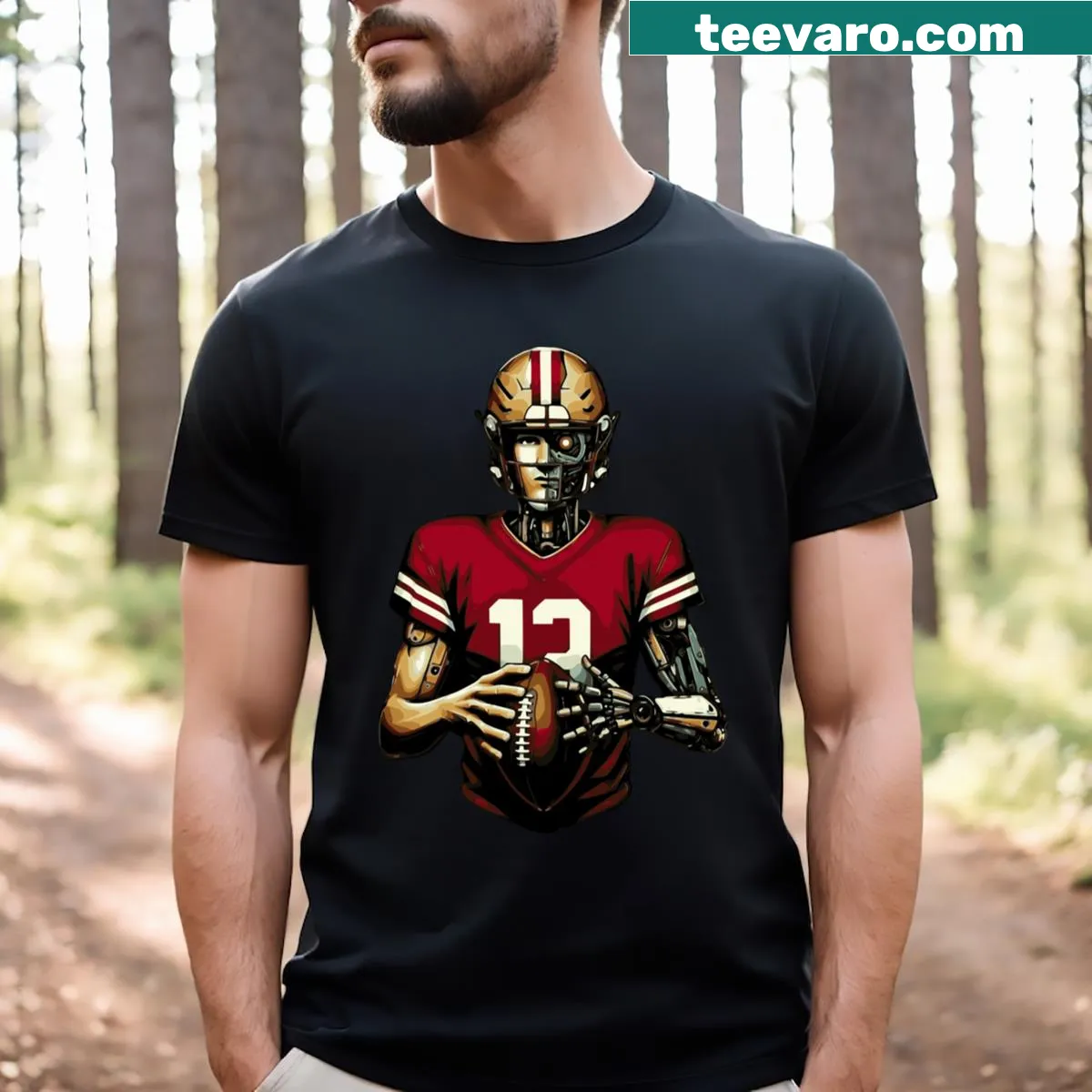 T-shirt with bold design featuring Niners QB 13 and a statement — on a men's t-shirt