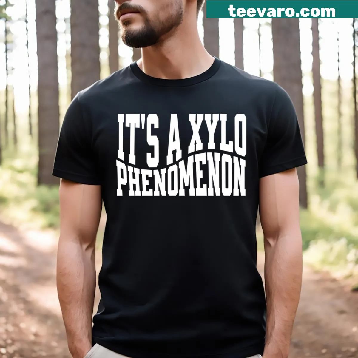 Funny xylophone-themed t-shirt for musicians and xylophonists — on a men's t-shirt