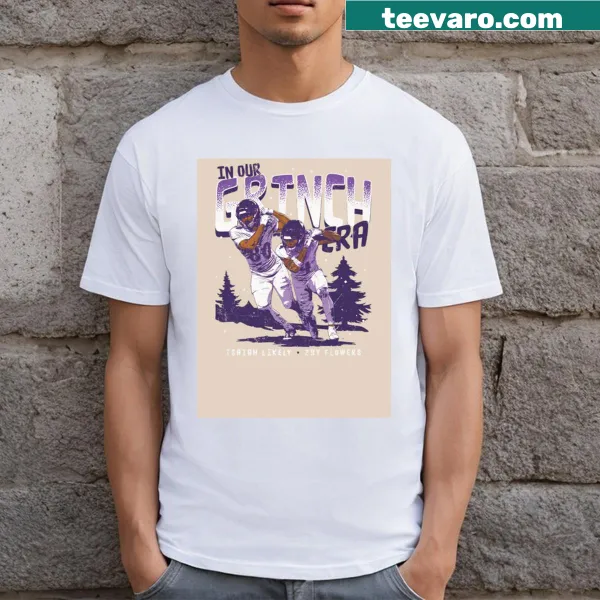 Illustrated Baltimore Football t-shirt featuring Zay Flowers and Isaiah Likely