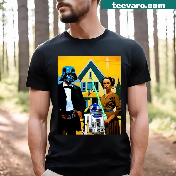 Minimalist T-shirt featuring American Gothic design