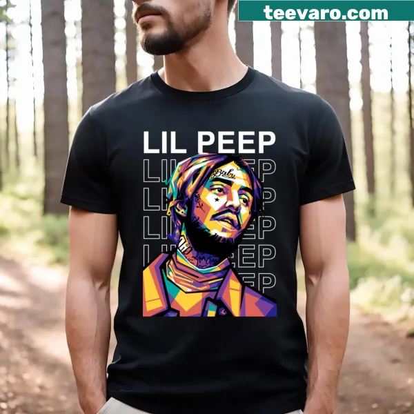 T-shirt featuring a dynamic illustration of Lil Peep