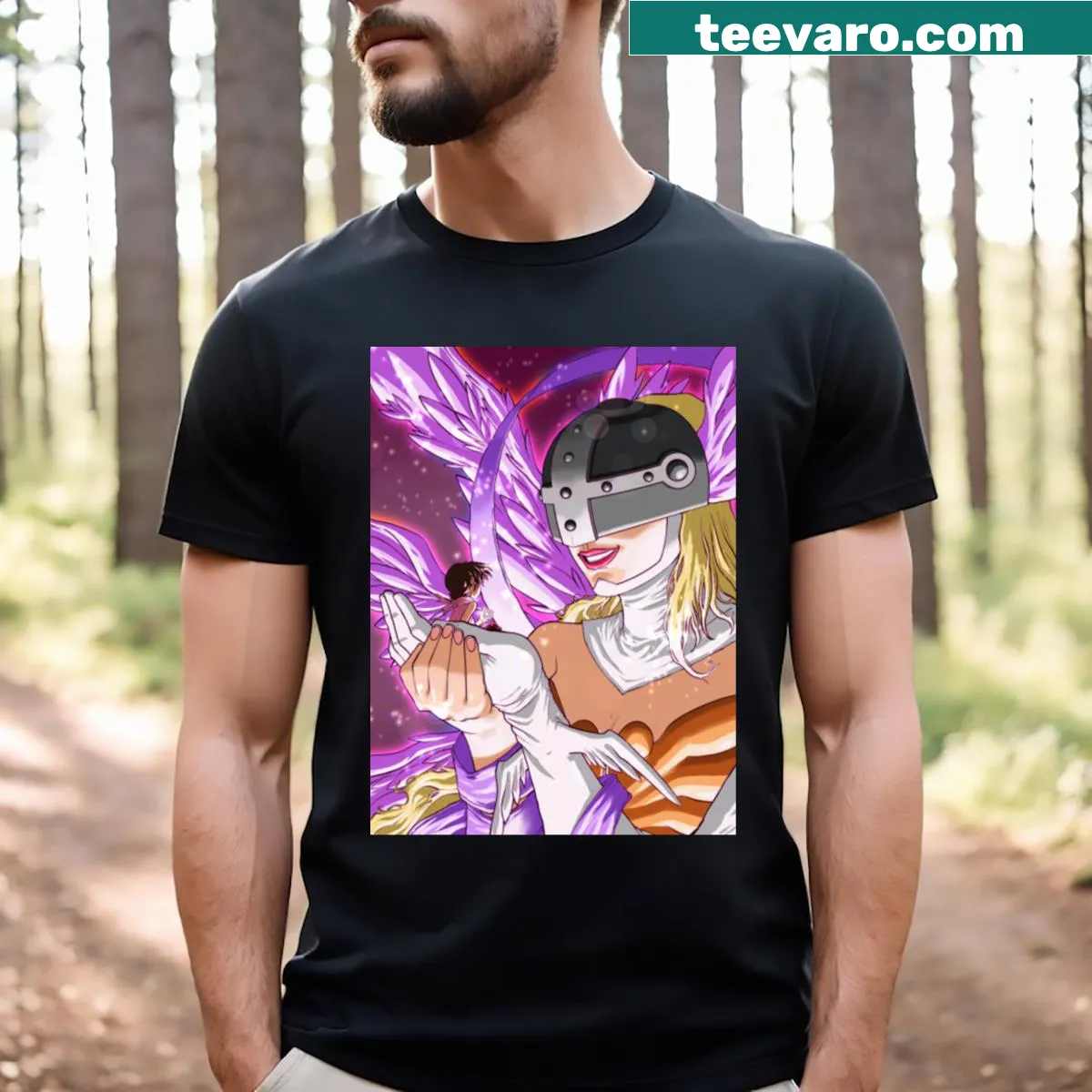 Serene illustration of Angel of Light — on a men's t-shirt