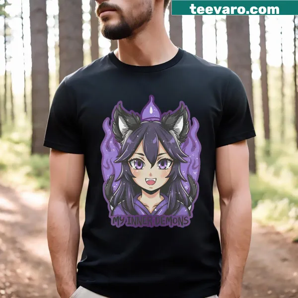 Graphic T-shirt with characters from Aphmau's My Inner Demons series