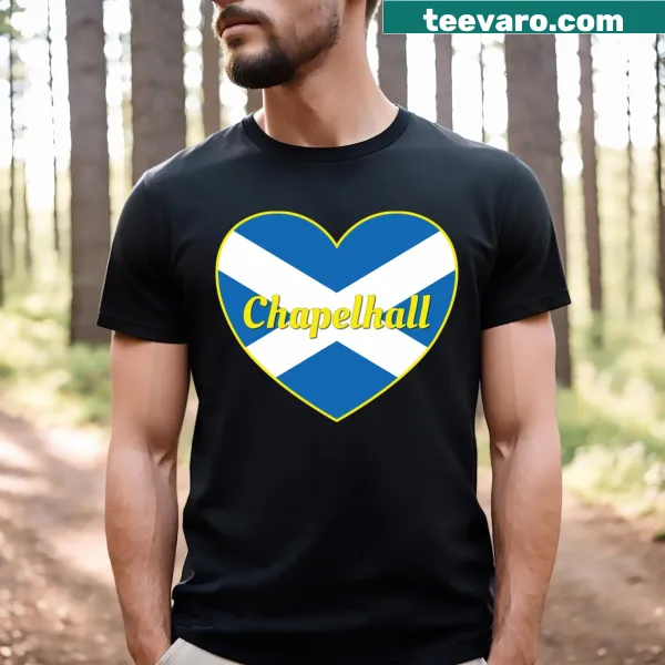 Scotland flag heart graphic T-shirt celebrating Scottish pride
