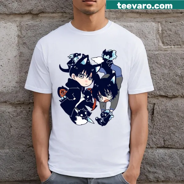 Chibi characters illustration on a kids t-shirt
