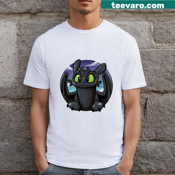 Cute Toothless character t-shirt for kids inspired by animation