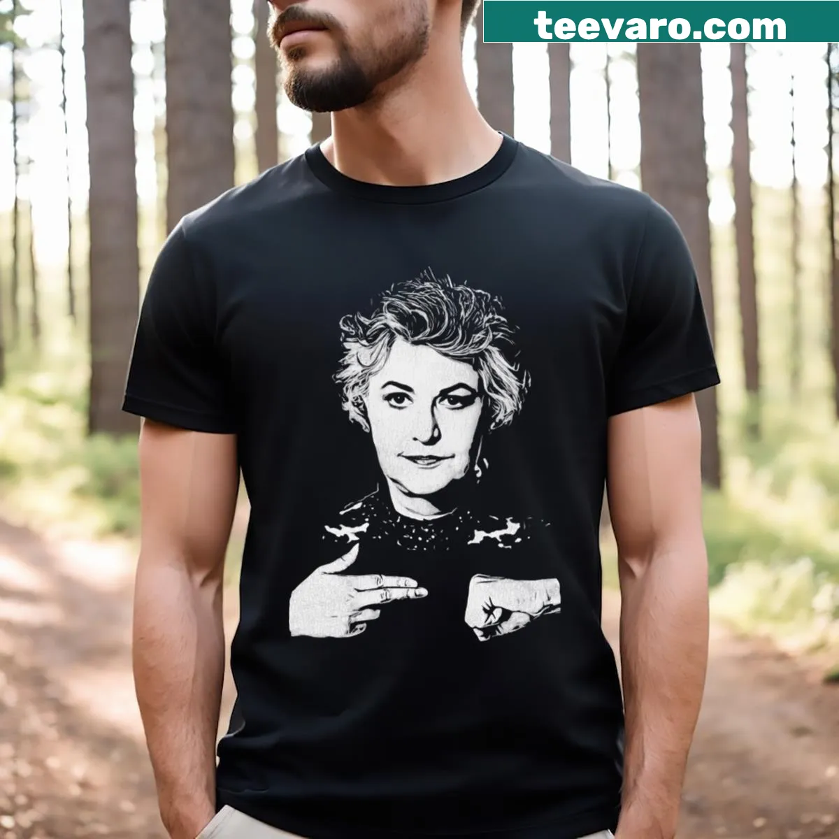 Bea Arthur tribute t-shirt featuring Dorothy Zbornak and Run The Jewels — on a men's t-shirt