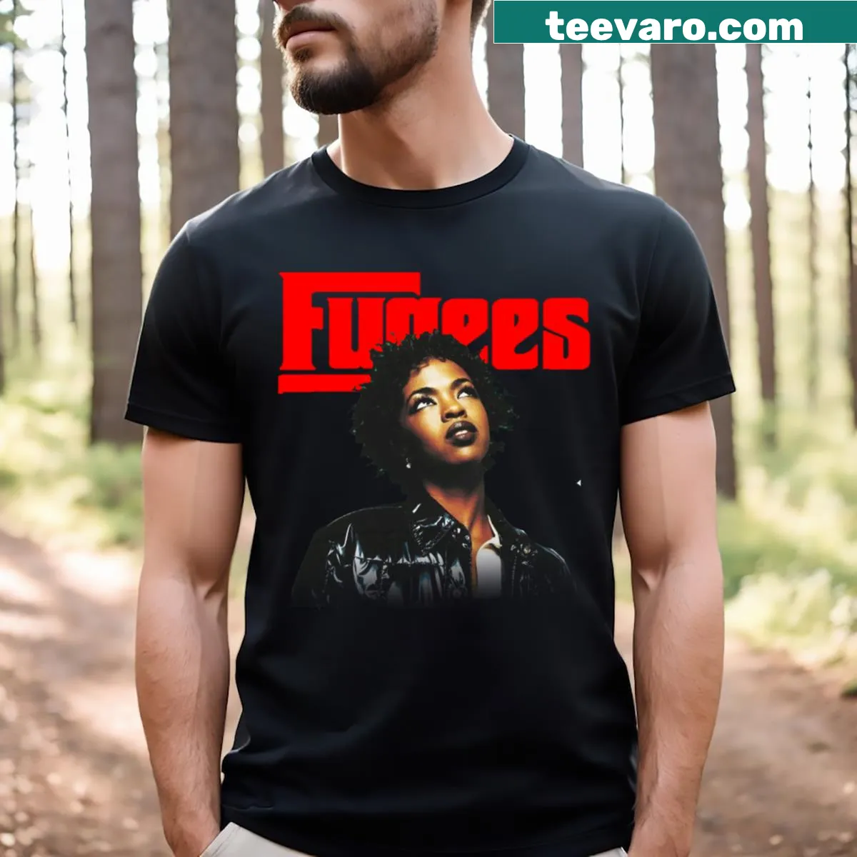 Illustrated design paying tribute to Fugees and Lauryn Hill — on a men's t-shirt