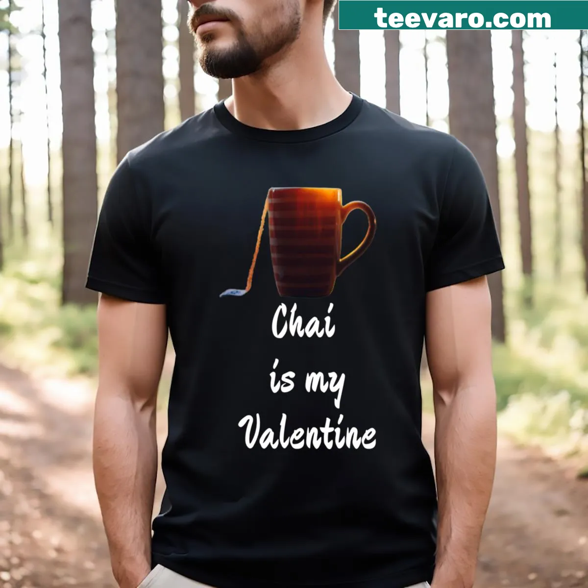Witty Quarantine Valentine typography design on a T-shirt — on a men's t-shirt