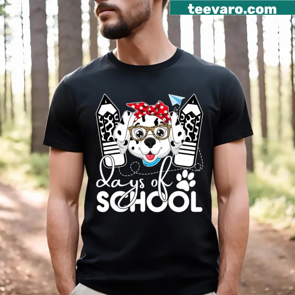 Happy 100th Day of School teacher t-shirt with leopard glasses design