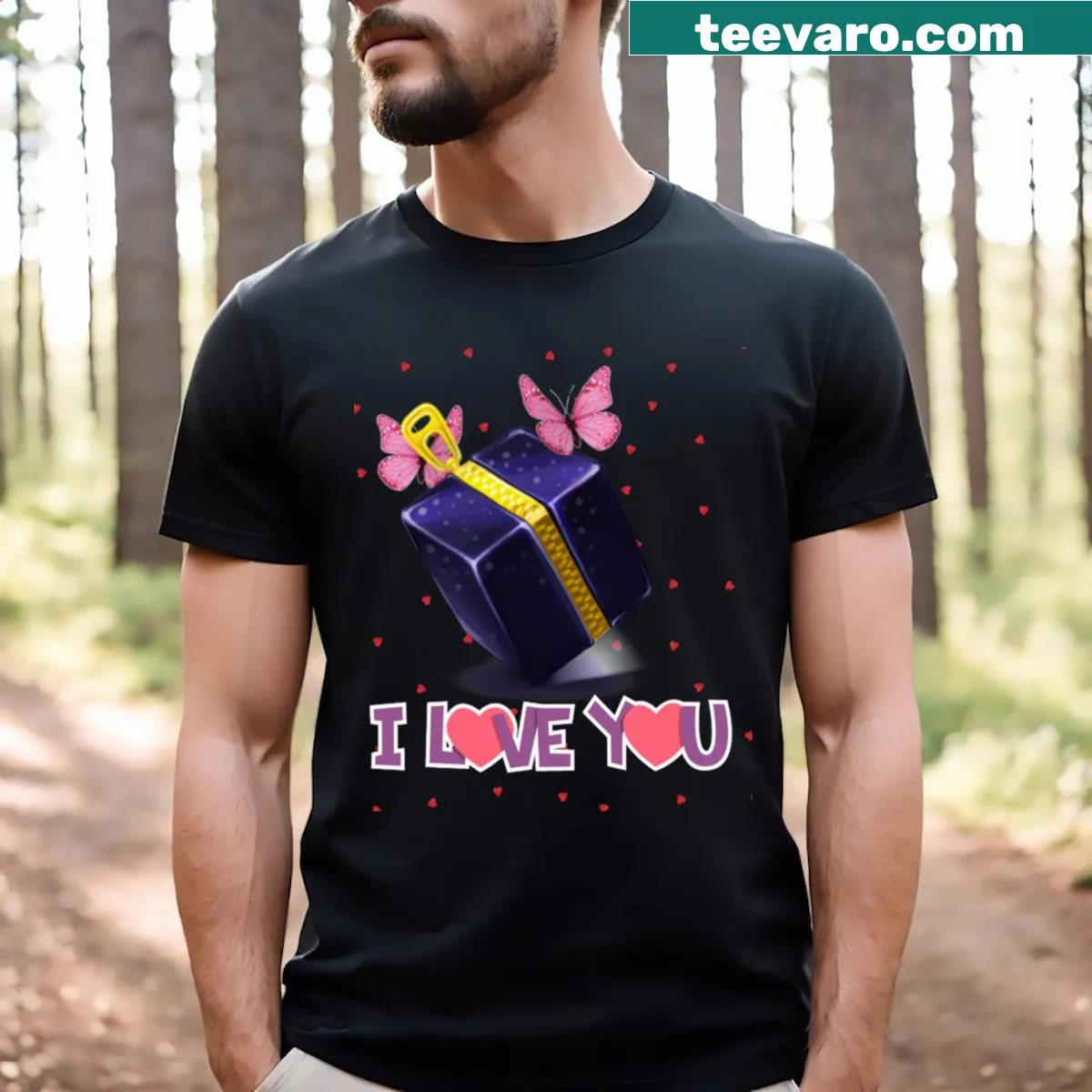 T-shirt featuring the heartfelt phrase 'I Love You Baby' in attractive typography — on a men's t-shirt