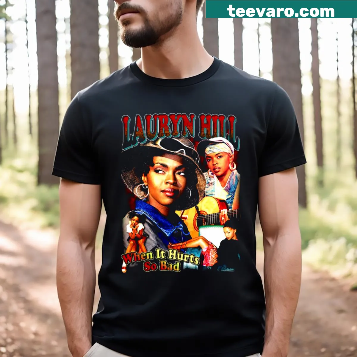 Vintage-style Lauryn Hill and The Fugees T-shirt. — on a men's t-shirt