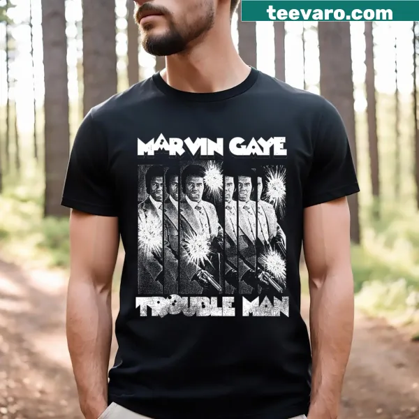 Marvin Gaye Trouble Man t-shirt with iconic album imagery