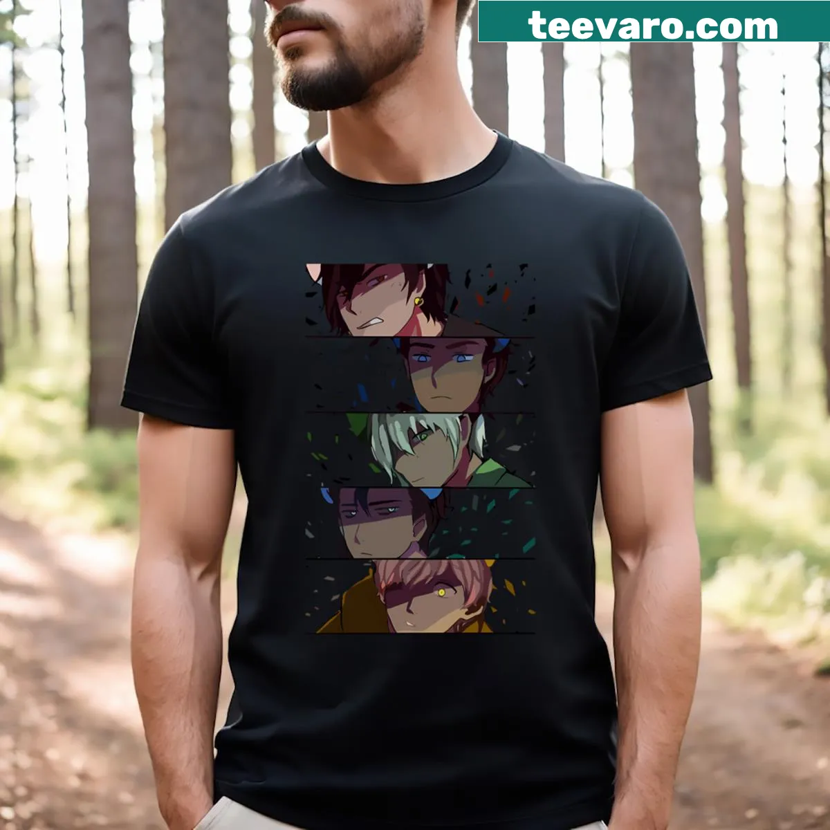 Anime-themed t-shirt with My Inner Demons phrase — on a men's t-shirt