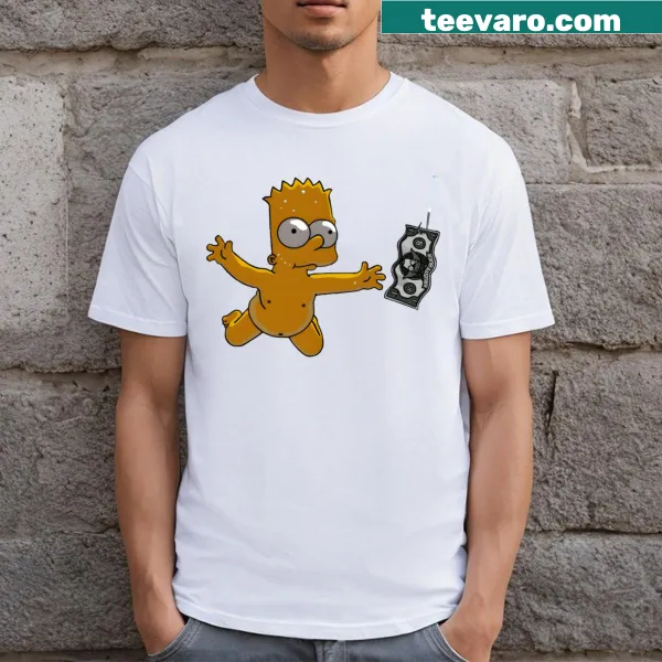 Nirvana and cartoon-inspired T-shirt featuring iconic imagery
