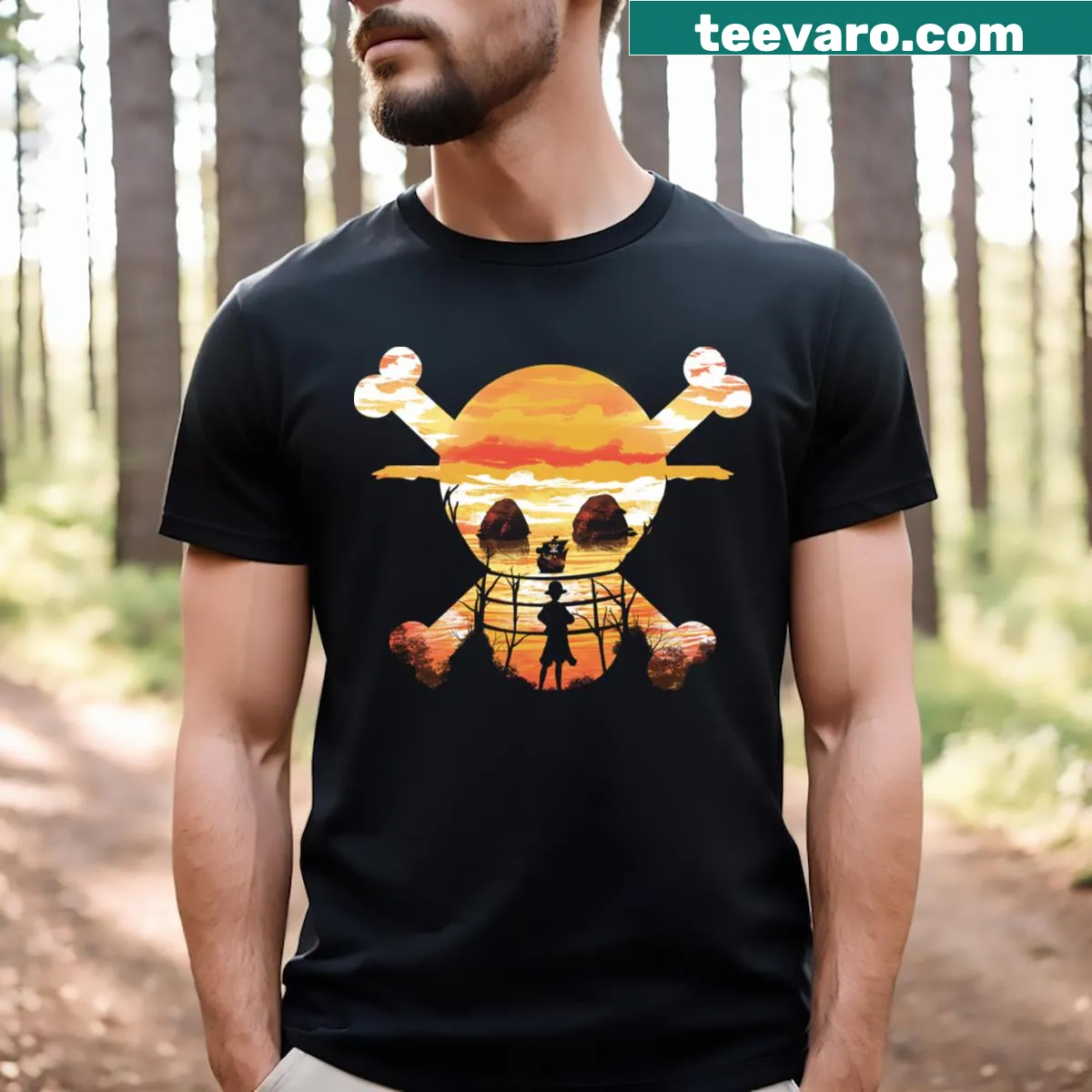 T-shirt featuring a graphic inspired by adventure and friendship — on a men's t-shirt