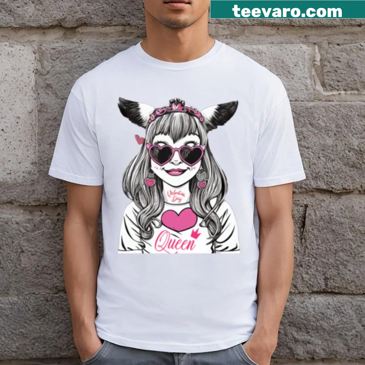 Sentimental Valentine's Day long T-shirt with heartfelt typography design. — on a men's t-shirt