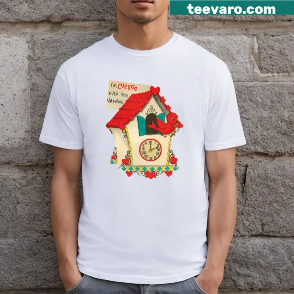Vintage T-shirt with a cuckoo bird house clock illustration