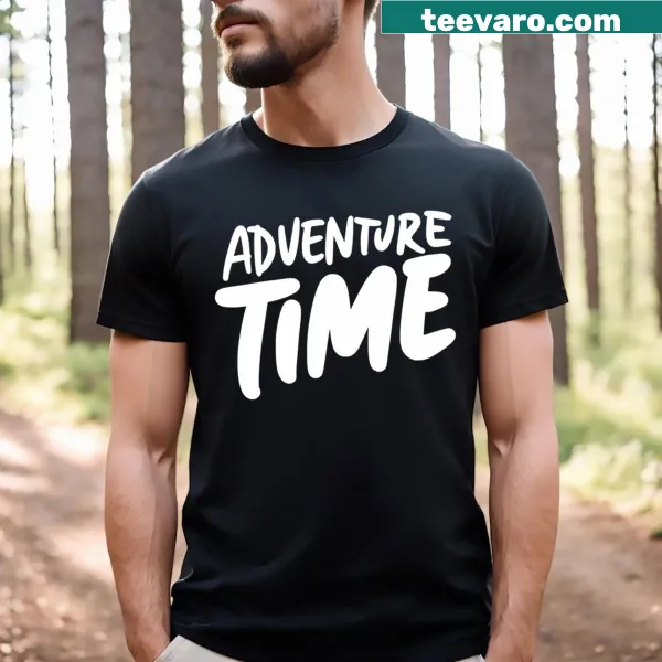 Adventure Time themed T-shirt with symbols and characters illustration
