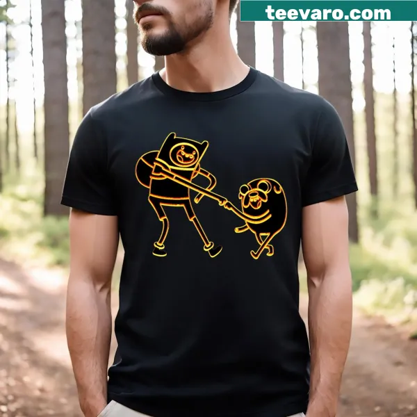 Adventure Time Finn and Jake t-shirt with playful graphic design