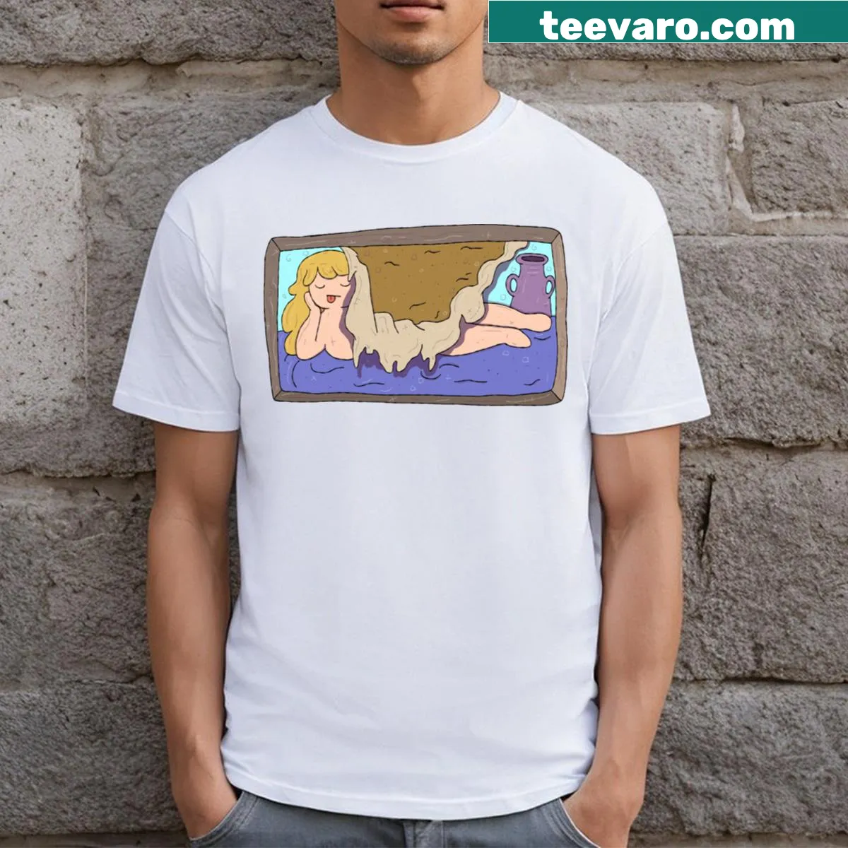 Illustrative Adventure Time Lady graphic t-shirt — on a men's t-shirt