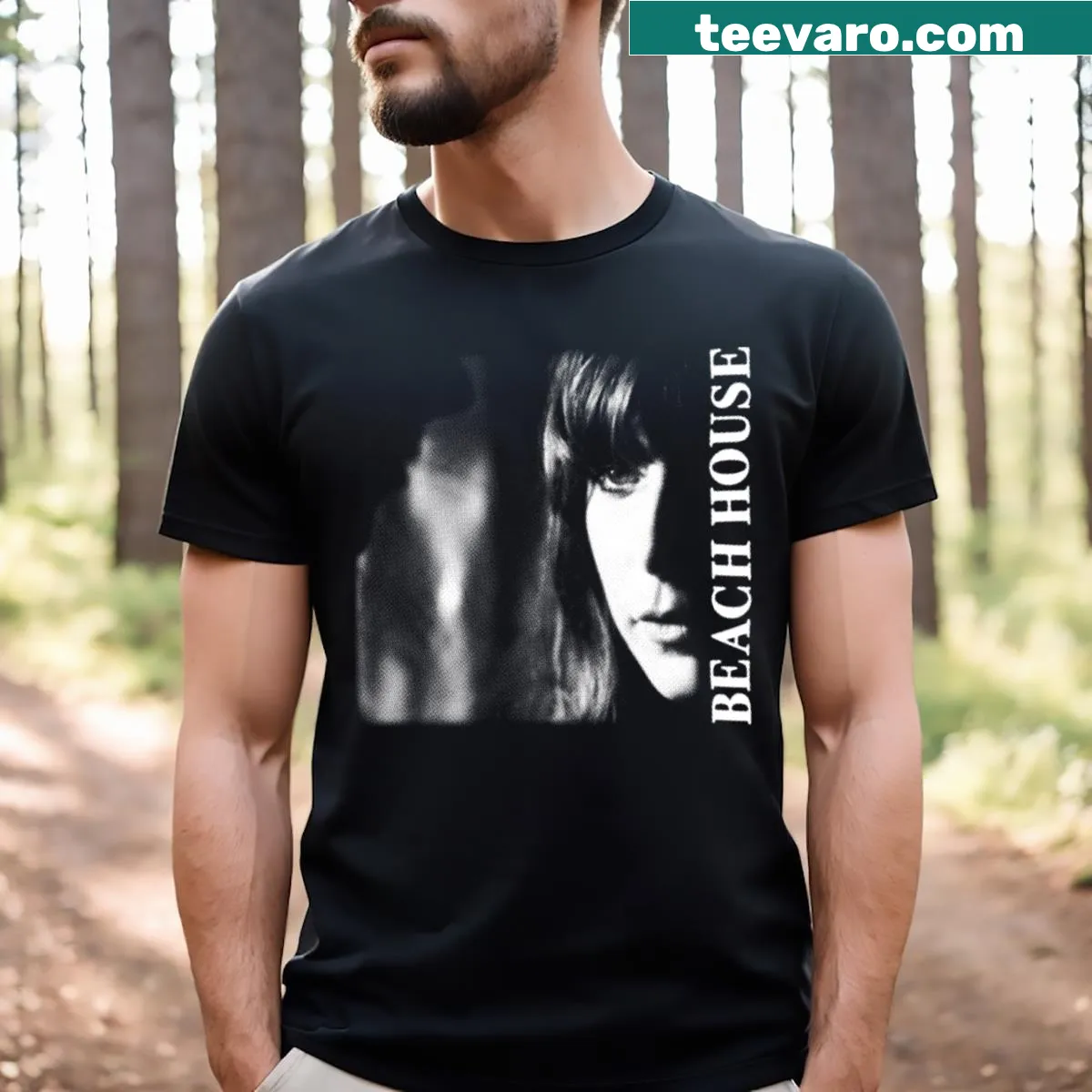 Beach House vintage t-shirt with nostalgic seaside graphic. — on a men's t-shirt