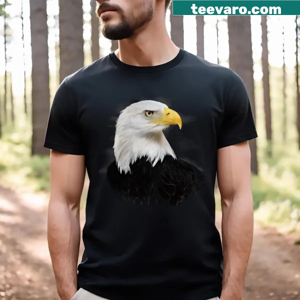 Illustrated eagle design on a patriotic T-shirt