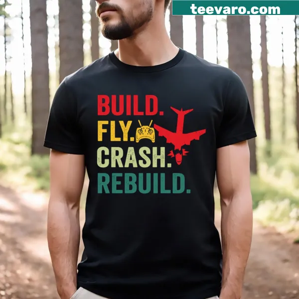 Cartoon design of model airplane building on T-shirt
