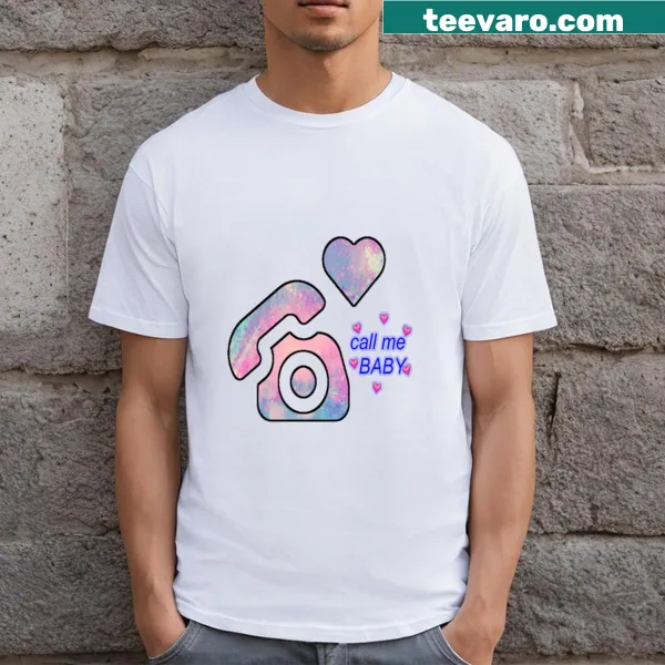 Playful t-shirt with Call Me Baby Please text design