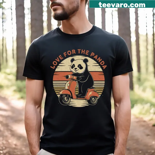 Cute panda design on an animal-themed T-shirt
