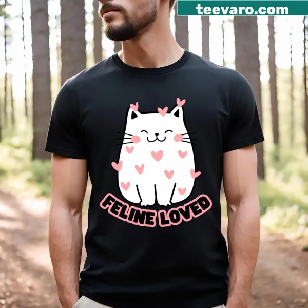 Charming cat graphic and text on a t-shirt for cat lovers