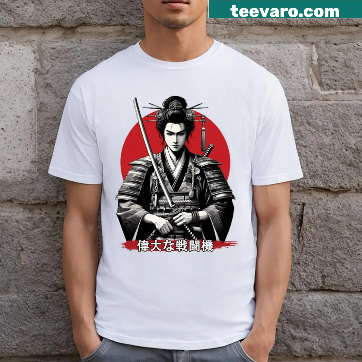 Illustration of a Great Samurai Warrior on T-shirt — on a men's t-shirt