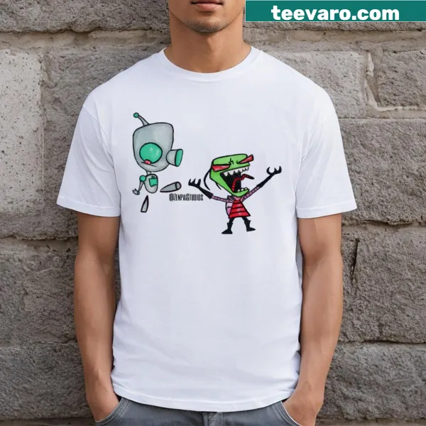 T-shirt featuring a graphic inspired by Invader Zim