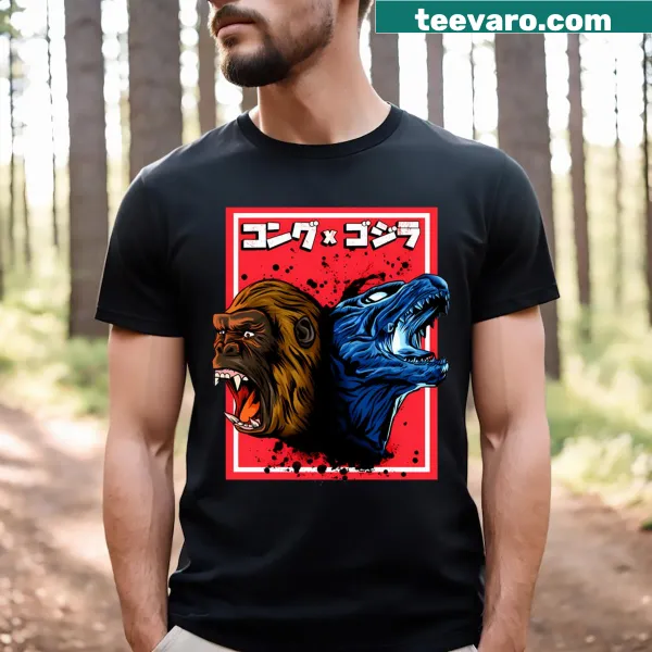 Illustrated design of fantasy monsters on a T-shirt.