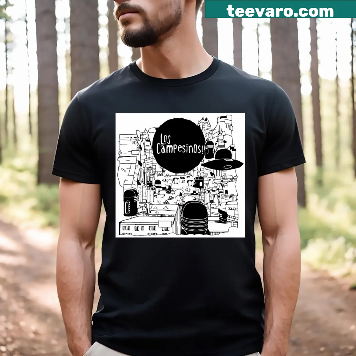 Los Campesinos! band logo printed T-shirt — on a men's t-shirt