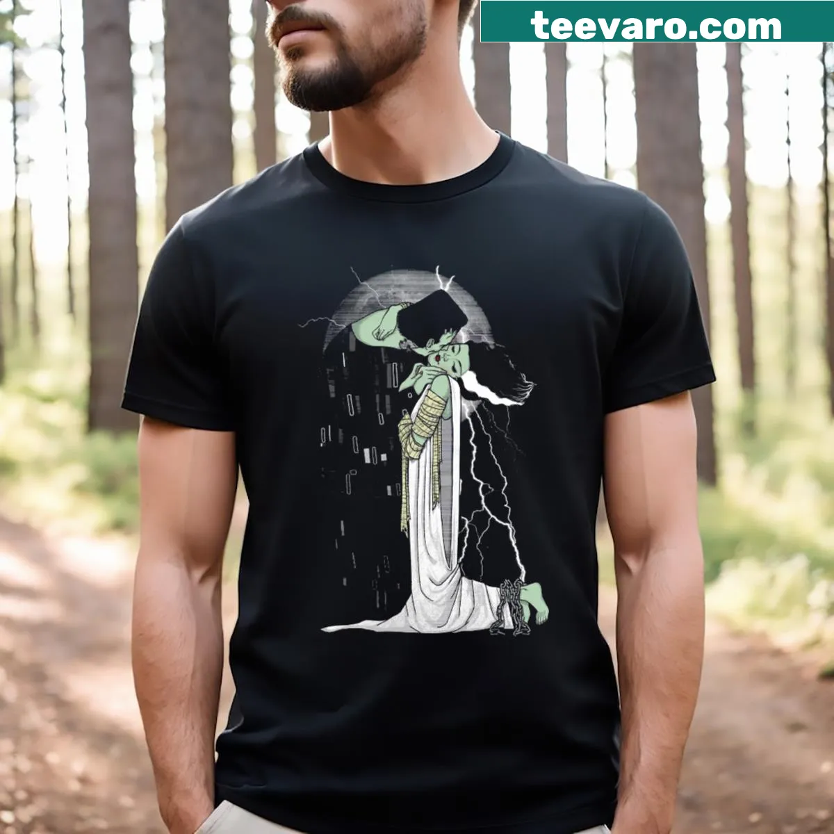 T-shirt featuring the phrase 'Love Beyond Death' in elegant typography — on a men's t-shirt