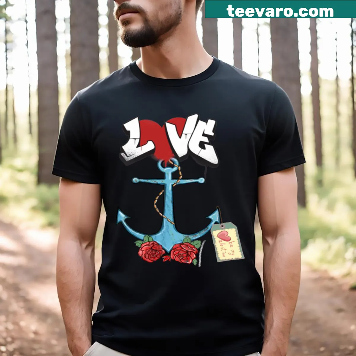 Heartfelt typographic t-shirt for Valentine's Day — on a men's t-shirt