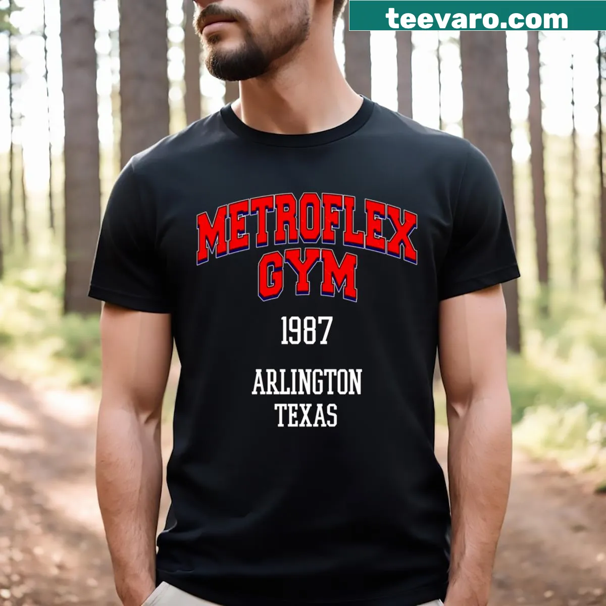 Vintage distressed Metroflex Gym t-shirt with classic logo — on a men's t-shirt