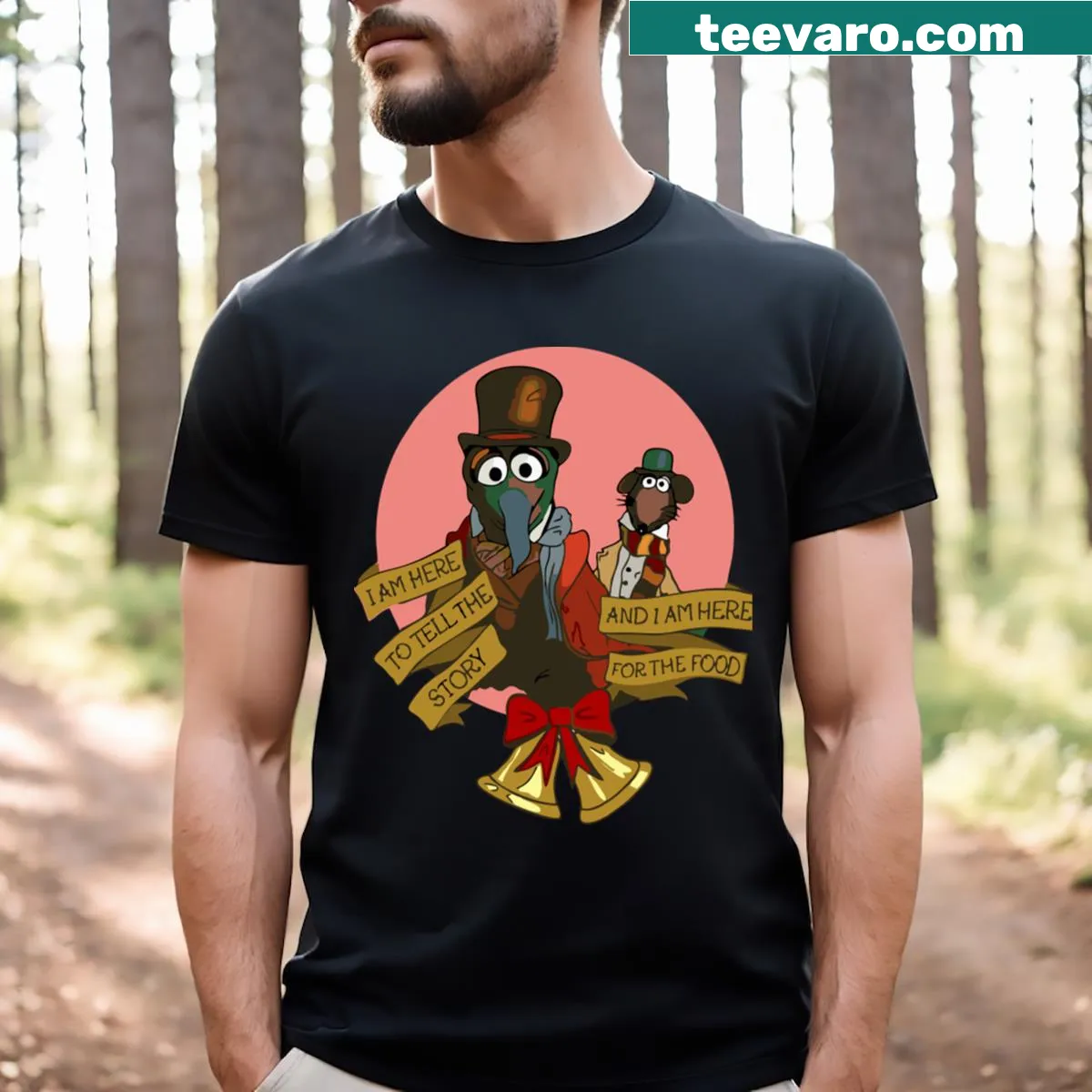 Muppet-themed shirt with playful holiday graphic — on a men's t-shirt
