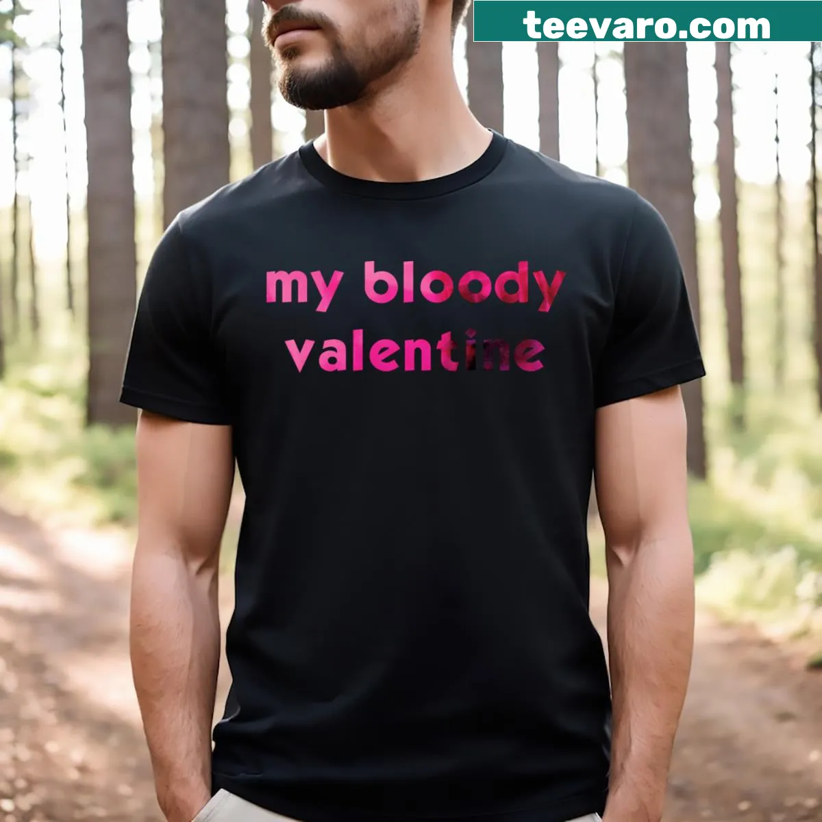 My Bloody Valentine Loveless letters T-shirt design with unique typography — on a men's t-shirt
