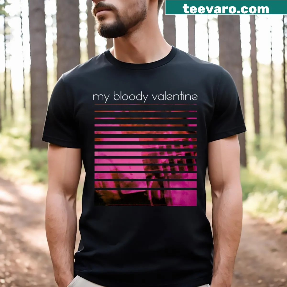 Vintage-inspired T-shirt paying tribute to My Bloody Valentine's Loveless album — on a men's t-shirt