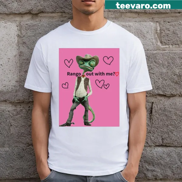 Illustration of Rango-inspired Valentine design on a t-shirt